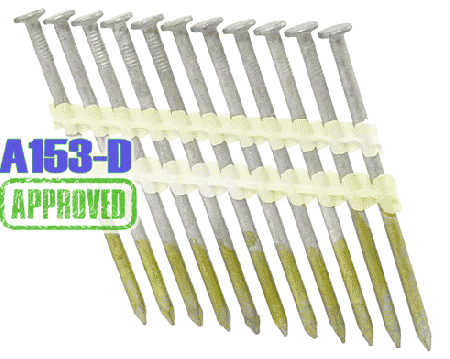 2-1/2" x .131 Smooth Hot Dip 21 degree Plastic Collated Strip Framing Nails