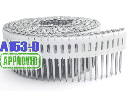 2" x .092 Smooth Hot Dip 0 degree plastic collated Coil Siding Nails