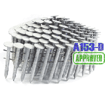 1-3/4" x .120 Ring Hot Dip 15 degree wire collated Coil Roofing Nails
